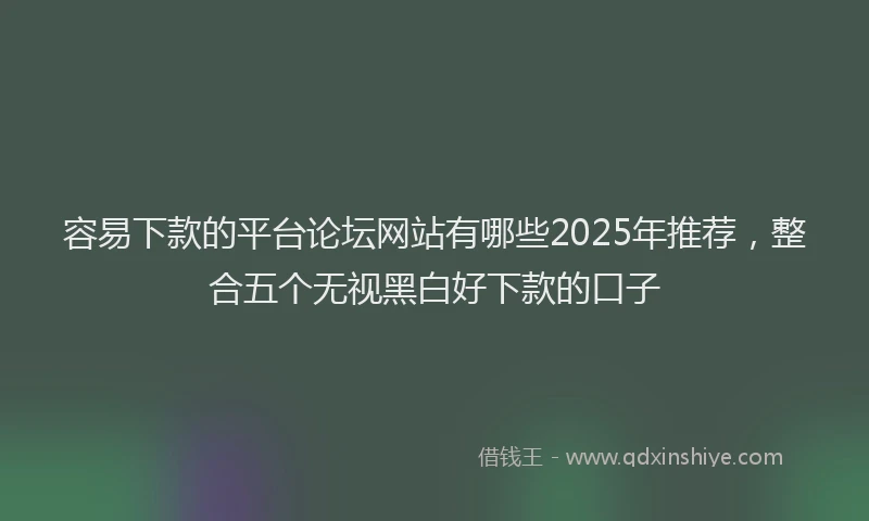容易下款的平台论坛网站有哪些2025年推荐，整合五个无视黑白好下款的口子
