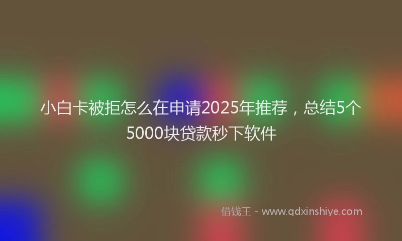 小白卡被拒怎么在申请2025年推荐，总结5个5000块贷款秒下软件