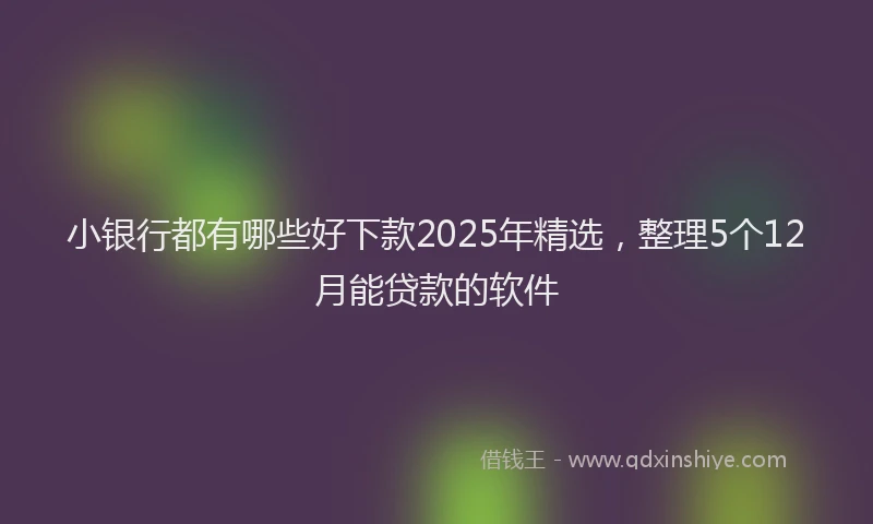 小银行都有哪些好下款2025年精选，整理5个12月能贷款的软件