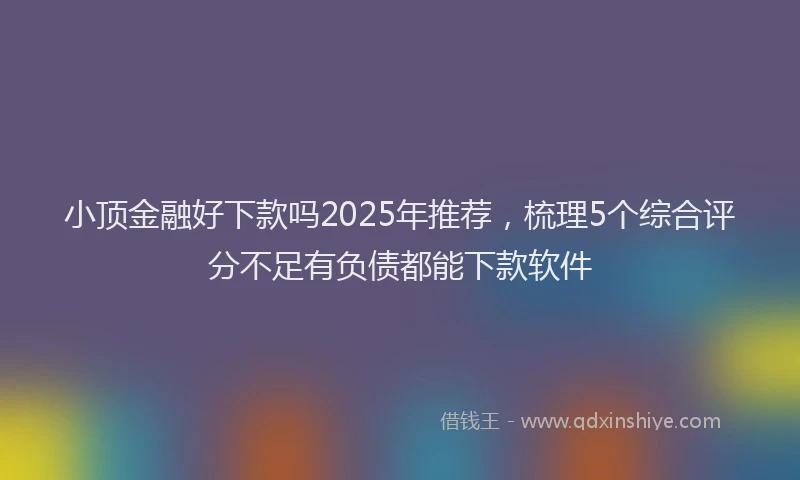 小顶金融好下款吗2025年推荐，梳理5个综合评分不足有负债都能下款软件
