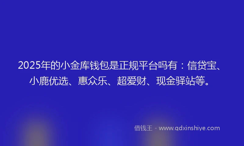 2025年的小金库钱包是正规平台吗有：信贷宝、小鹿优选、惠众乐、超爱财、现金驿站等。