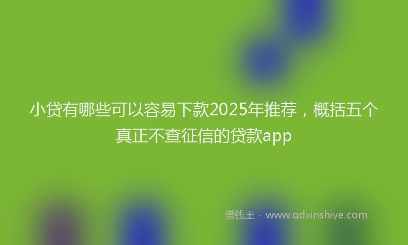 小贷有哪些可以容易下款2025年推荐，概括五个真正不查征信的贷款app
