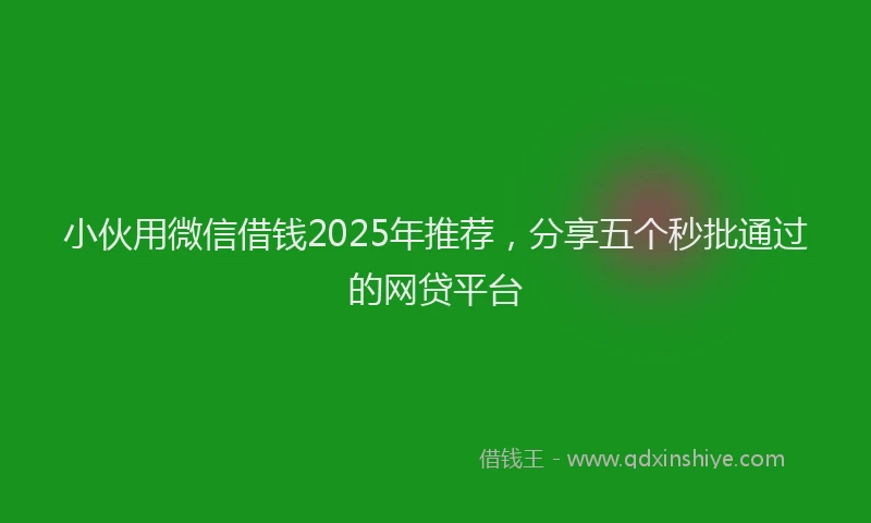 小伙用微信借钱2025年推荐，分享五个秒批通过的网贷平台