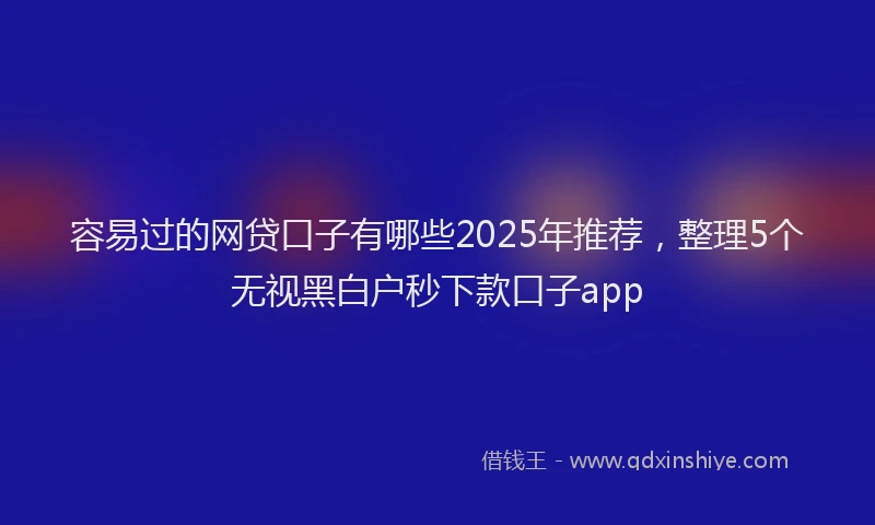容易过的网贷口子有哪些2025年推荐，整理5个无视黑白户秒下款口子app