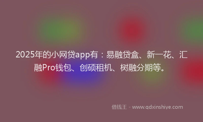 2025年的小网贷app有：易融贷盒、新一花、汇融Pro钱包、创硕租机、树融分期等。