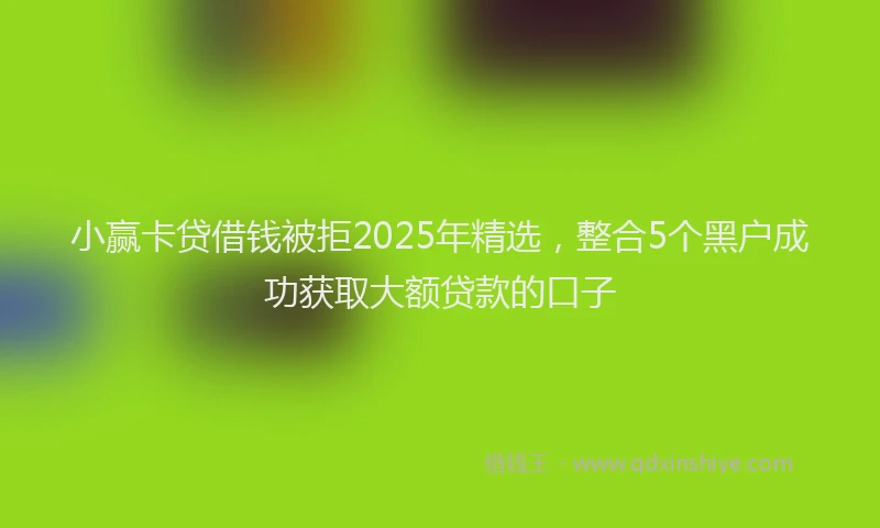 小赢卡贷借钱被拒2025年精选，整合5个黑户成功获取大额贷款的口子
