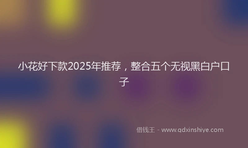 小花好下款2025年推荐，整合五个无视黑白户口子