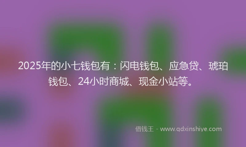2025年的小七钱包有：闪电钱包、应急贷、琥珀钱包、24小时商城、现金小站等。