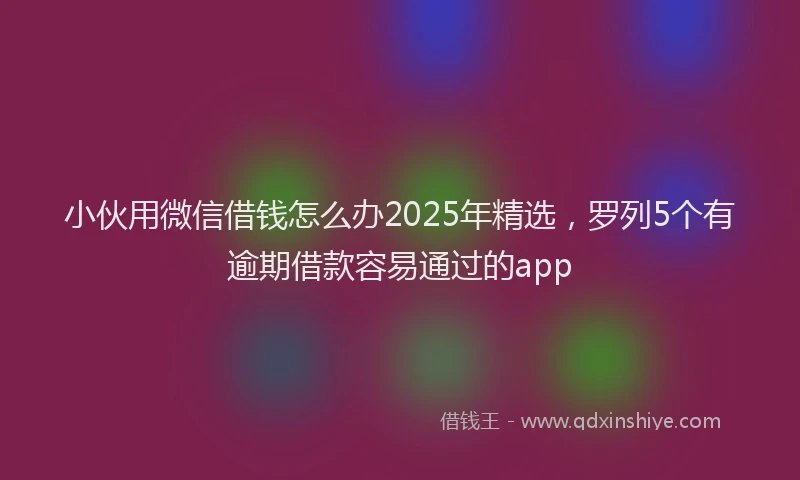 小伙用微信借钱怎么办2025年精选，罗列5个有逾期借款容易通过的app