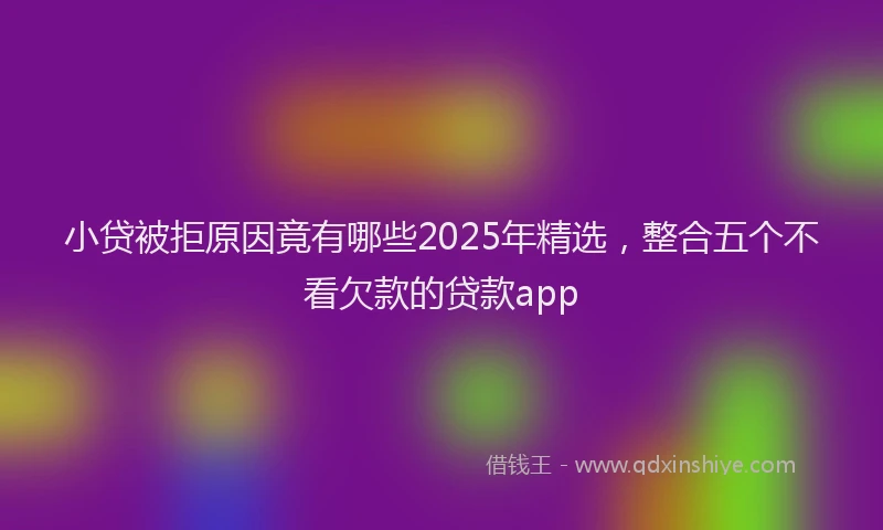 小贷被拒原因竟有哪些2025年精选，整合五个不看欠款的贷款app