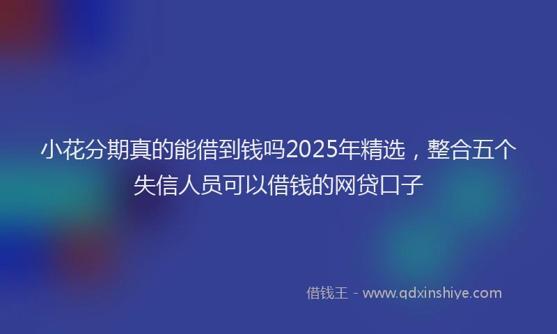 小花分期真的能借到钱吗2025年精选，整合五个失信人员可以借钱的网贷口子