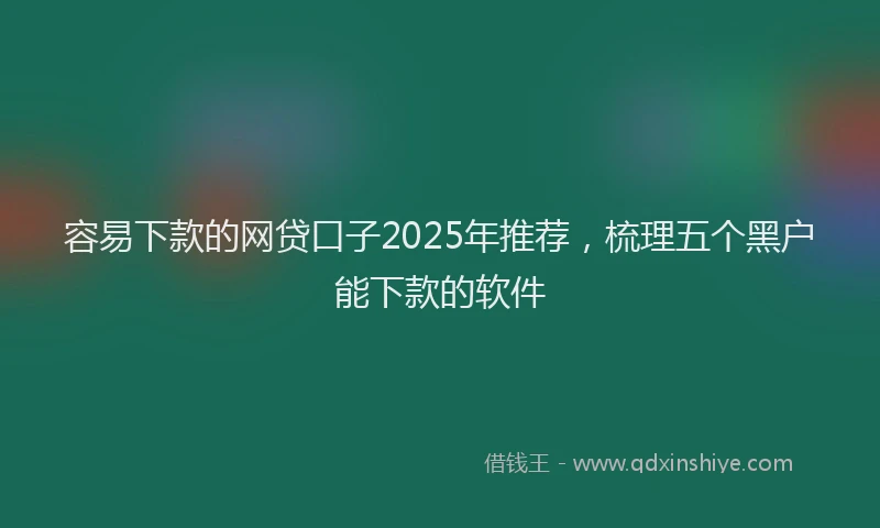 容易下款的网贷口子2025年推荐，梳理五个黑户能下款的软件