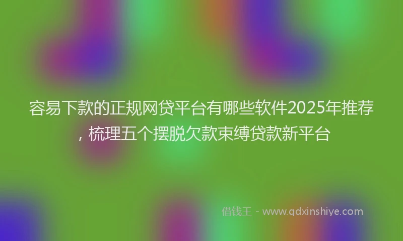 容易下款的正规网贷平台有哪些软件2025年推荐，梳理五个摆脱欠款束缚贷款新平台