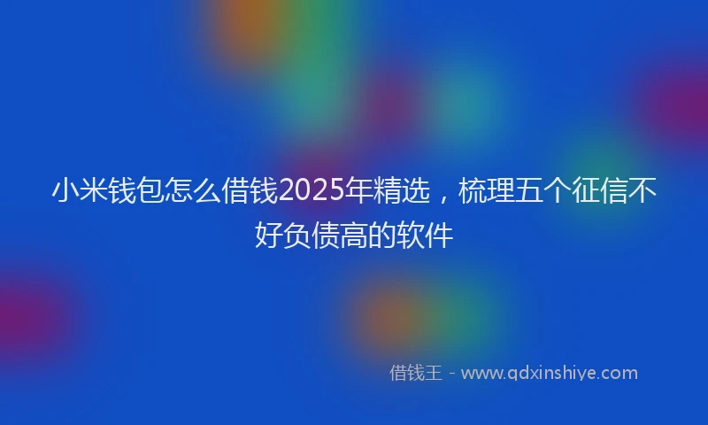 小米钱包怎么借钱2025年精选，梳理五个征信不好负债高的软件