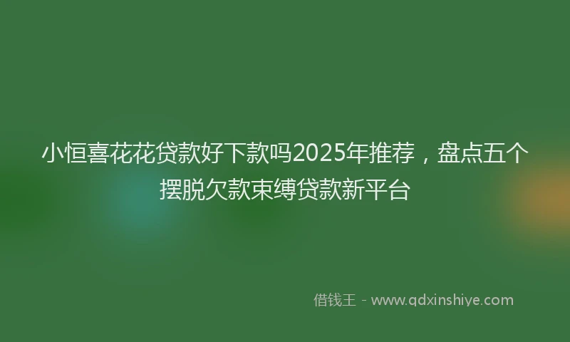小恒喜花花贷款好下款吗2025年推荐，盘点五个摆脱欠款束缚贷款新平台