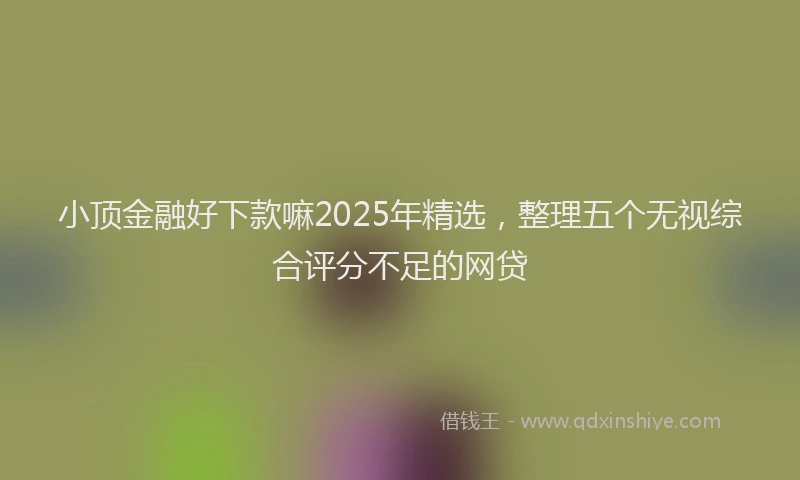 小顶金融好下款嘛2025年精选，整理五个无视综合评分不足的网贷