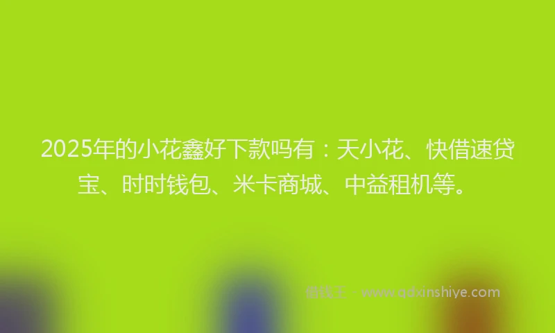 2025年的小花鑫好下款吗有：天小花、快借速贷宝、时时钱包、米卡商城、中益租机等。
