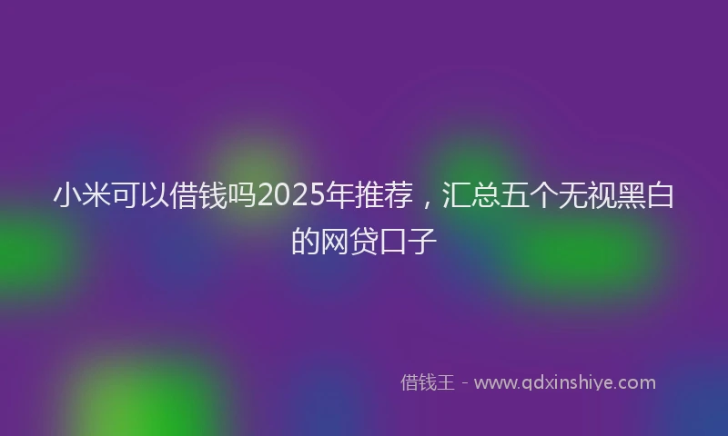 小米可以借钱吗2025年推荐，汇总五个无视黑白的网贷口子