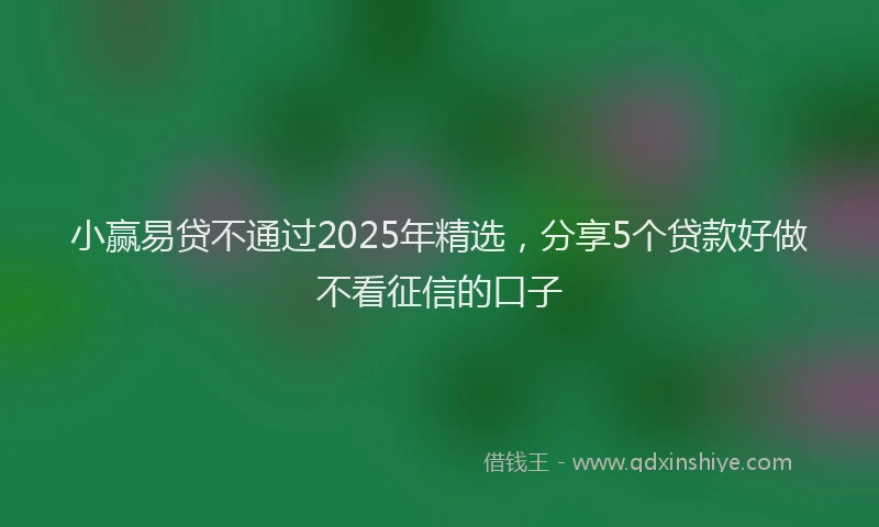 小赢易贷不通过2025年精选，分享5个贷款好做不看征信的口子