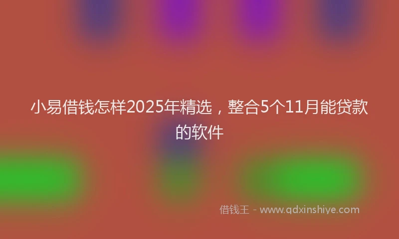 小易借钱怎样2025年精选，整合5个11月能贷款的软件