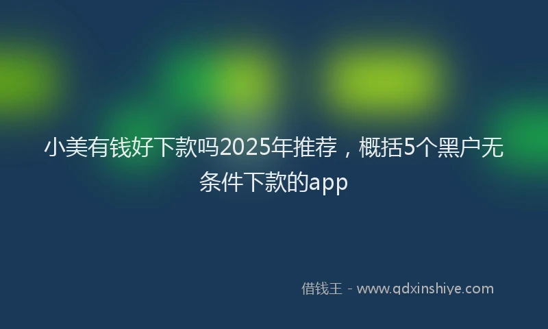 小美有钱好下款吗2025年推荐，概括5个黑户无条件下款的app