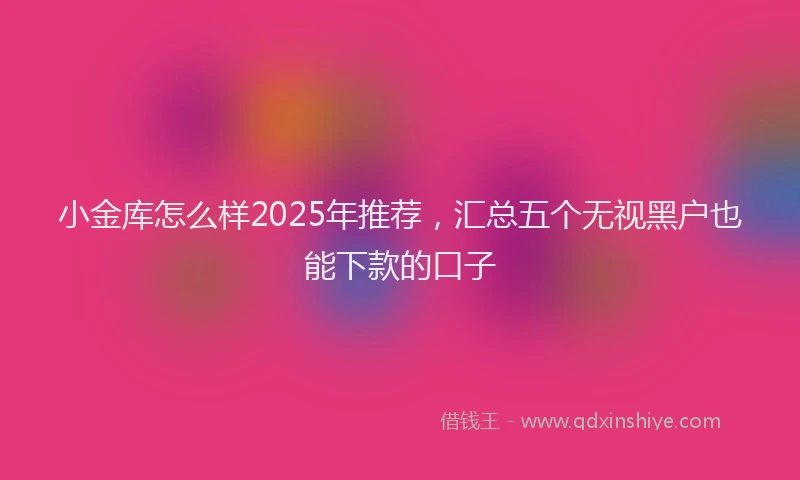 小金库怎么样2025年推荐，汇总五个无视黑户也能下款的口子