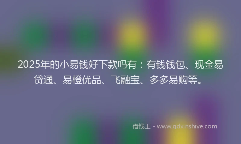 2025年的小易钱好下款吗有：有钱钱包、现金易贷通、易橙优品、飞融宝、多多易购等。