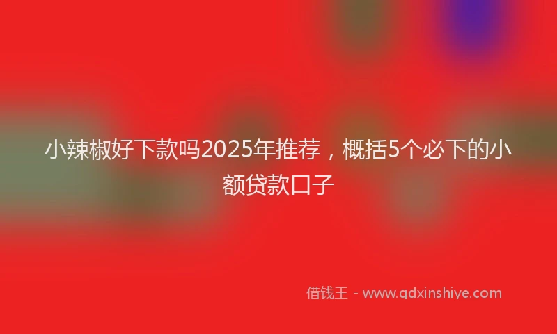 小辣椒好下款吗2025年推荐，概括5个必下的小额贷款口子