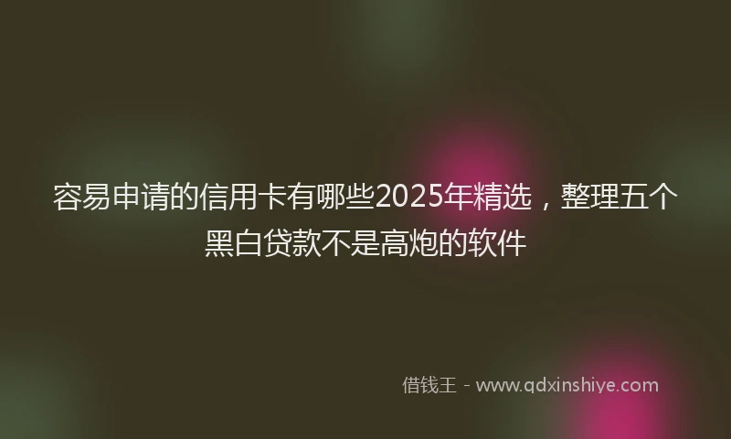 容易申请的信用卡有哪些2025年精选，整理五个黑白贷款不是高炮的软件