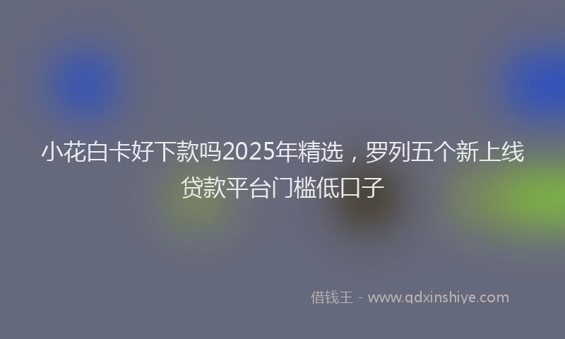 小花白卡好下款吗2025年精选，罗列五个新上线贷款平台门槛低口子
