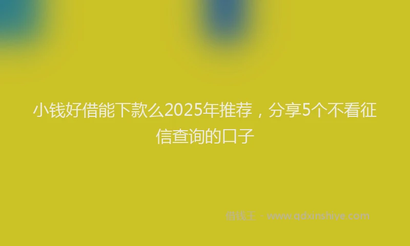 小钱好借能下款么2025年推荐，分享5个不看征信查询的口子