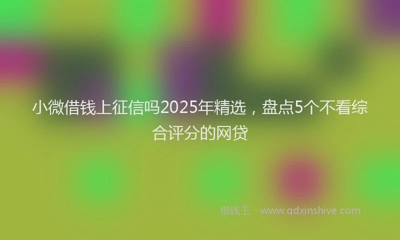 小微借钱上征信吗2025年精选，盘点5个不看综合评分的网贷