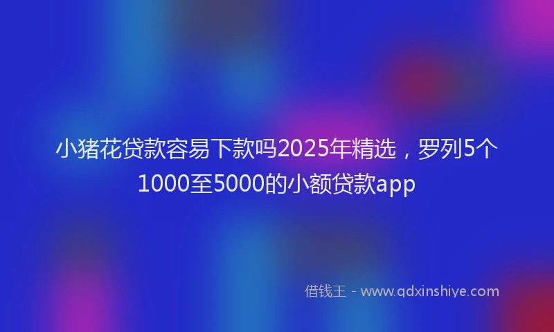 小猪花贷款容易下款吗2025年精选，罗列5个1000至5000的小额贷款app