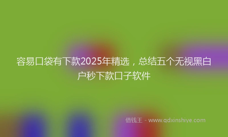 容易口袋有下款2025年精选，总结五个无视黑白户秒下款口子软件