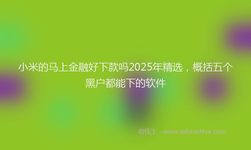 小米的马上金融好下款吗2025年精选，概括五个黑户都能下的软件