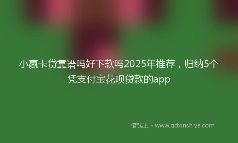 小赢卡贷靠谱吗好下款吗2025年推荐，归纳5个凭支付宝花呗贷款的app