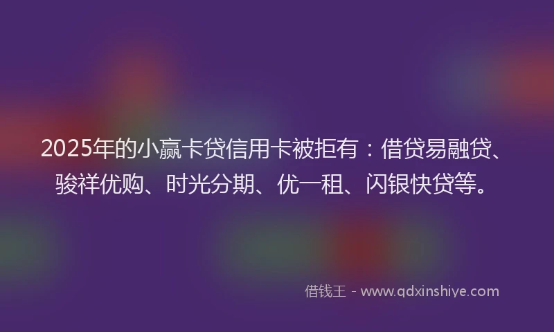 2025年的小赢卡贷信用卡被拒有：借贷易融贷、骏祥优购、时光分期、优一租、闪银快贷等。