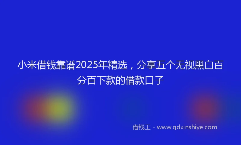 小米借钱靠谱2025年精选，分享五个无视黑白百分百下款的借款口子