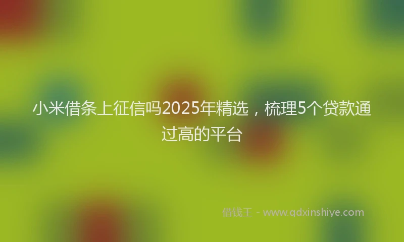 小米借条上征信吗2025年精选，梳理5个贷款通过高的平台