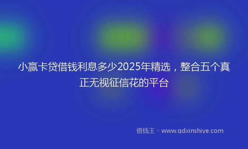 小赢卡贷借钱利息多少2025年精选，整合五个真正无视征信花的平台