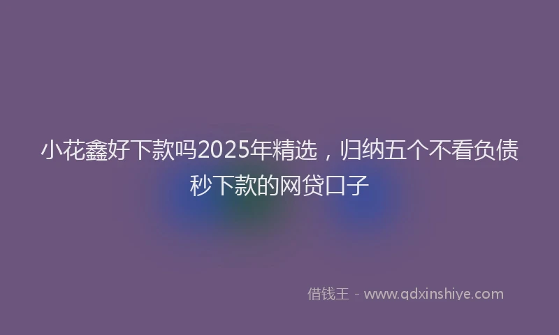 小花鑫好下款吗2025年精选，归纳五个不看负债秒下款的网贷口子