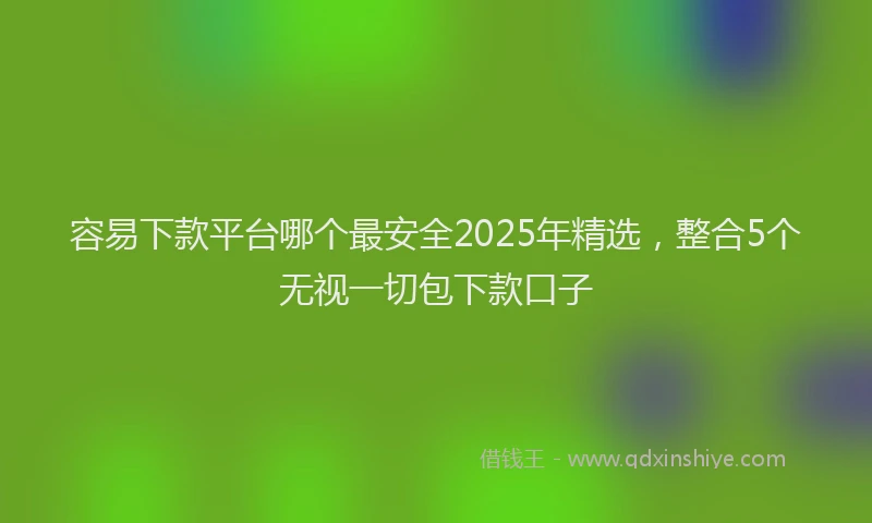 容易下款平台哪个最安全2025年精选，整合5个无视一切包下款口子