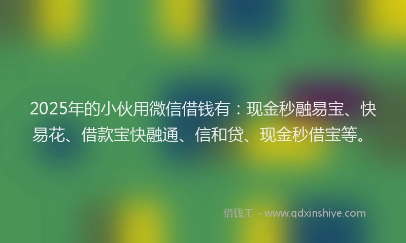 2025年的小伙用微信借钱有：现金秒融易宝、快易花、借款宝快融通、信和贷、现金秒借宝等。