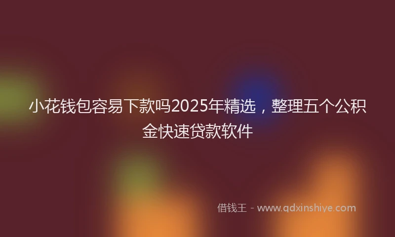 小花钱包容易下款吗2025年精选，整理五个公积金快速贷款软件
