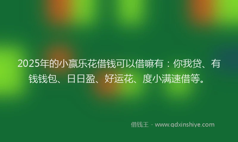 2025年的小赢乐花借钱可以借嘛有：你我贷、有钱钱包、日日盈、好运花、度小满速借等。