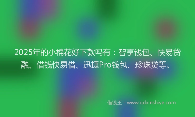 2025年的小棉花好下款吗有：智享钱包、快易贷融、借钱快易借、迅捷Pro钱包、珍珠贷等。