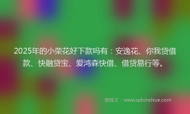 2025年的小荣花好下款吗有：安逸花、你我贷借款、快融贷宝、爱鸿森快借、借贷易行等。