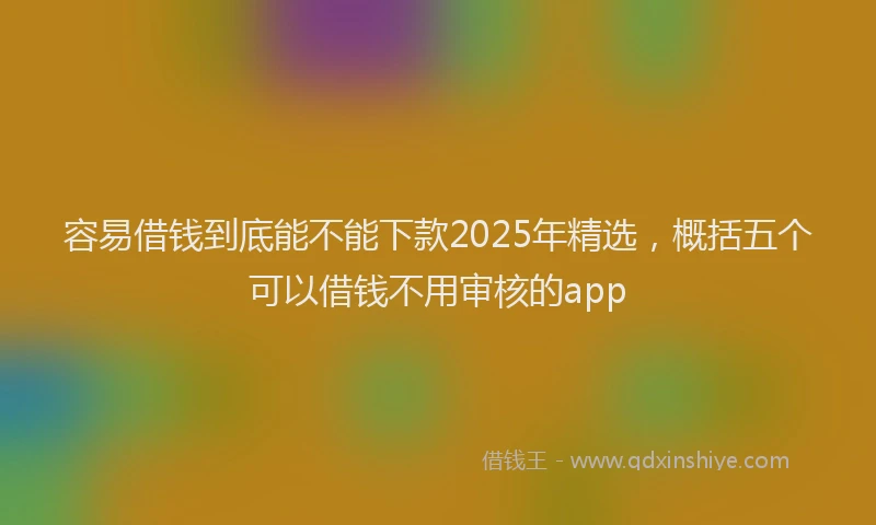容易借钱到底能不能下款2025年精选，概括五个可以借钱不用审核的app