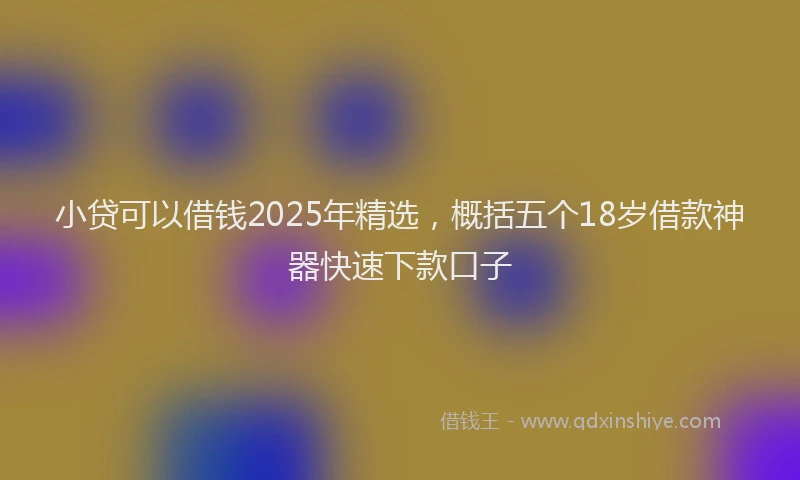 小贷可以借钱2025年精选，概括五个18岁借款神器快速下款口子
