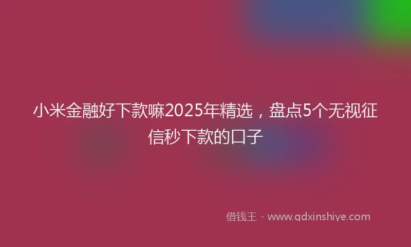 小米金融好下款嘛2025年精选，盘点5个无视征信秒下款的口子